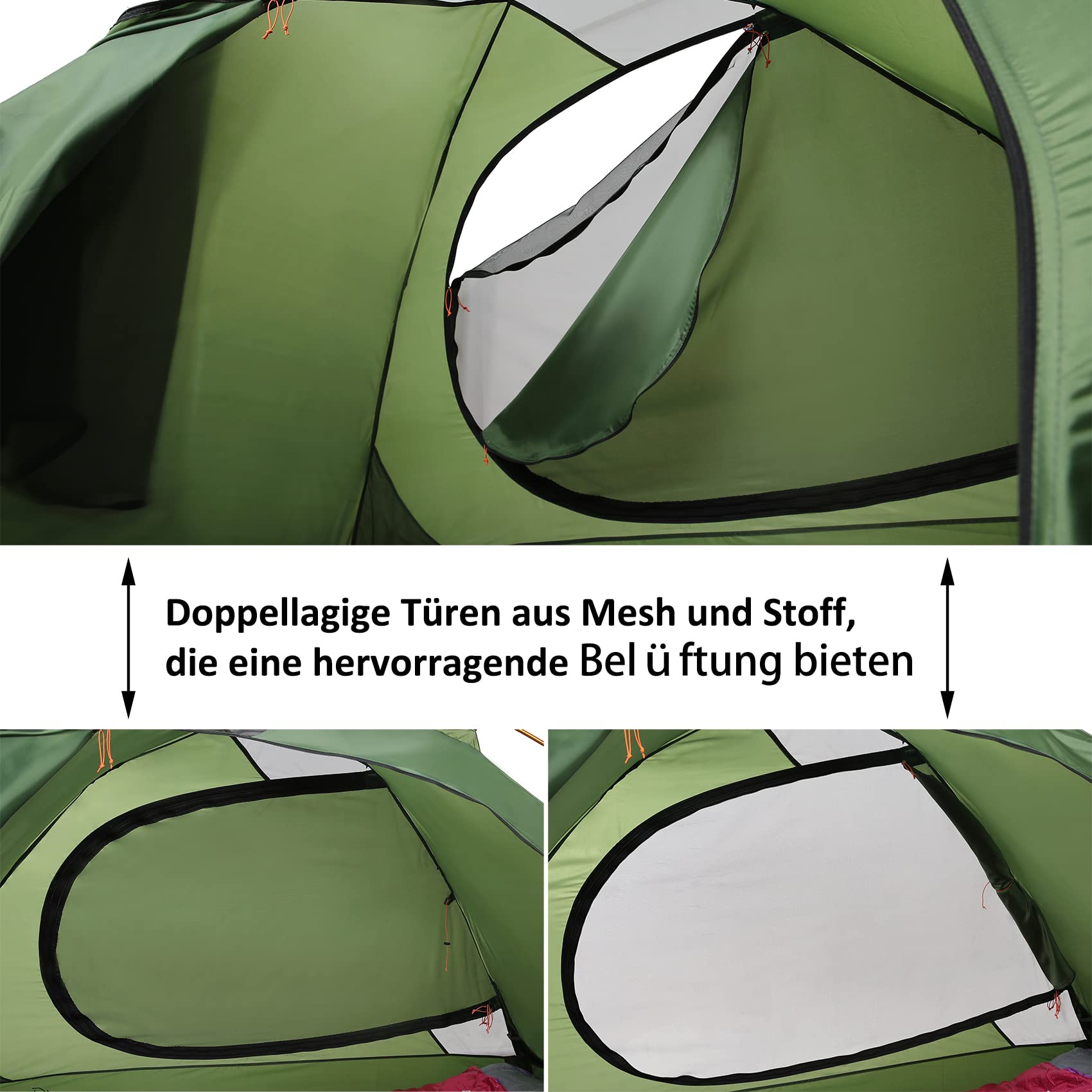 Clostnature Zelt 1/2 Personen für Camping - Wasserdichtes 1/2 Mann Zelt