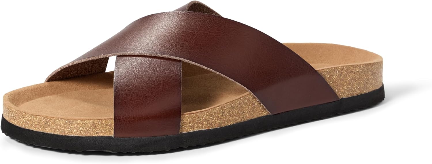 Amazon Essentials Men's Crossover Sandals - Comfortable Fit