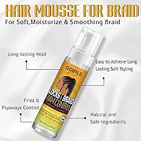 Vista 3 de Goiple Braid Mousse, Twist, Locs - Agarre extra, alto brillo, hidrata, control de encrespamiento, ligero, fácil de aplicar, 8.4 onzas líquidas