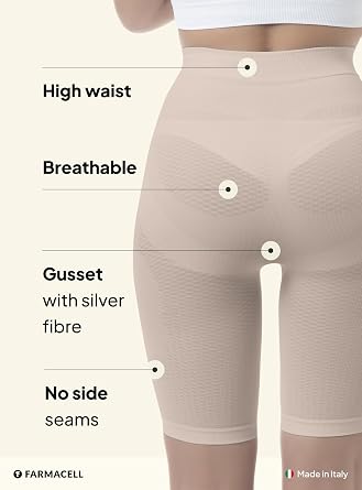 Farmacell Shapewear Shorts for Women Tummy Control, Bum Lift, Anti-Cellulite Massage, Made in Italy, 312