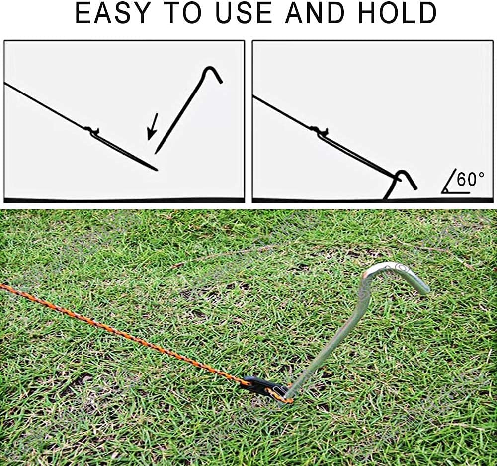 4 Pack Replacement 6.5ft Tethers and Aluminum Stakes Tie Down Rope Strings for Camping Tent Halloween Christmas Blow Up Inflatable Outdoor Holiday Yard Decoration : Patio, Lawn & Garden