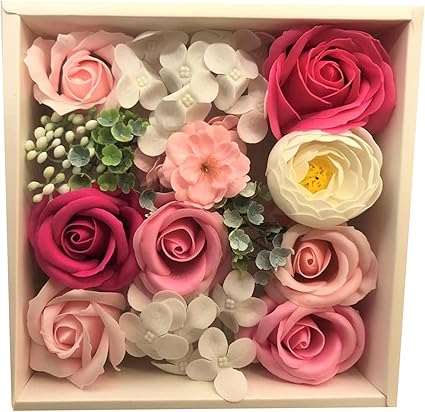 Amazon ソープフラワー ボックス 枯れない花 お花の宝箱 誕生日 フラワーギフト 薔薇 プチオープンボックス 母の日 プレゼント 妻 女性 お祝い 記念日 結婚祝い 花束 オンライン通販