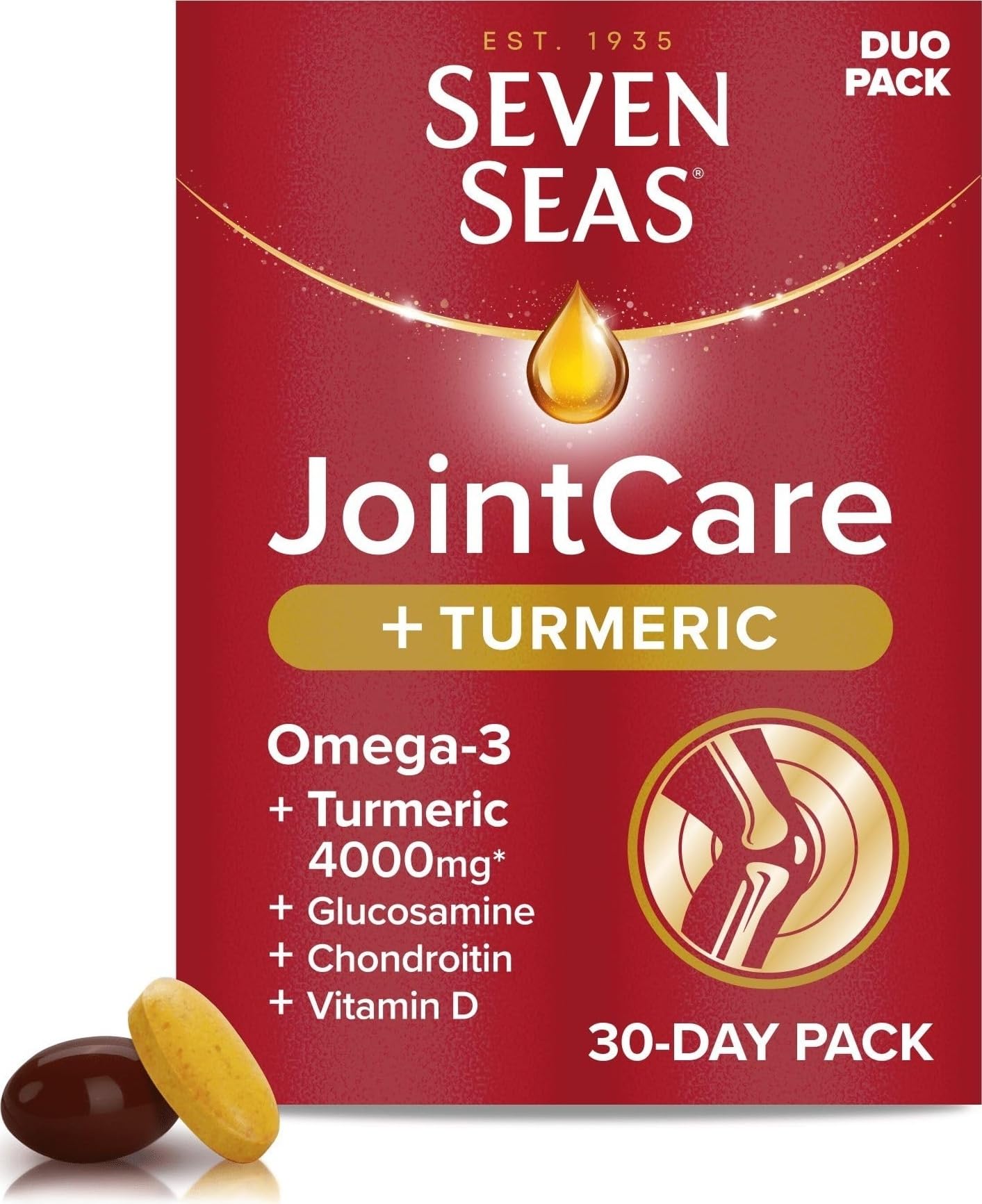 Seven Seas JointCare Omega-3 and Turmeric 30 tabs+30Caps, 4000 mg = 60 Packs