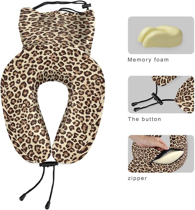 Set 1 Almohada de Viaje Memory Foam Leopardo miniatura 3