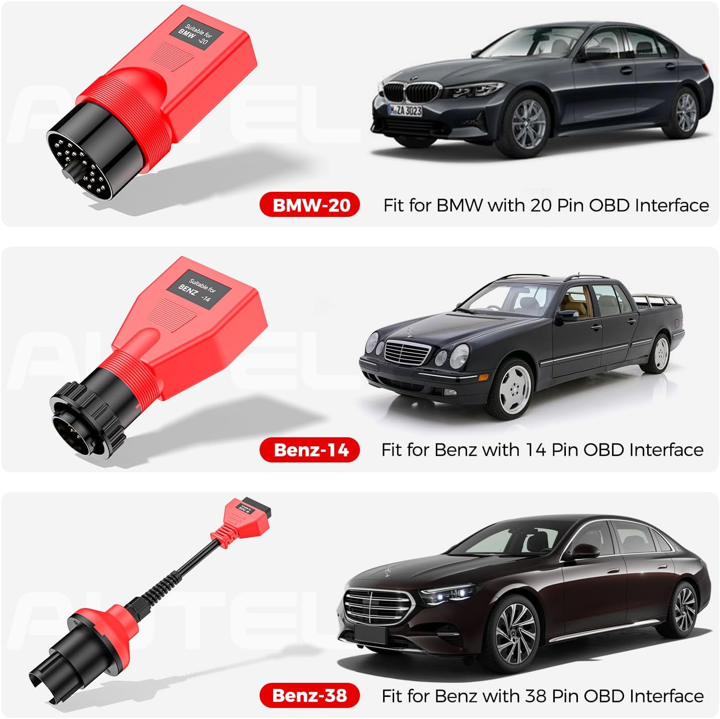 Autel MaxiSys MSOBD2KIT Non-OBDII Adapter Kit, 9PCS Connector for Diagnose OBD 1 Vehicle, OE-Compliant Connectors, Support Autel Scanner MK808S MK900 MX900 MK808BT PRO MK900BT MP900BT MS906 PRO Ultra