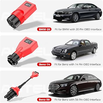 Autel MaxiSys MSOBD2KIT Non-OBDII Adapter, 9PCS Connector for OBD1 Vehicle | OE-Compliant Connectors, Work with Scanner MaxiCOM MK808S MX808S MK900 MX900 MK808BT PRO MK900BT MP900BT MS906 PRO MS906MAX