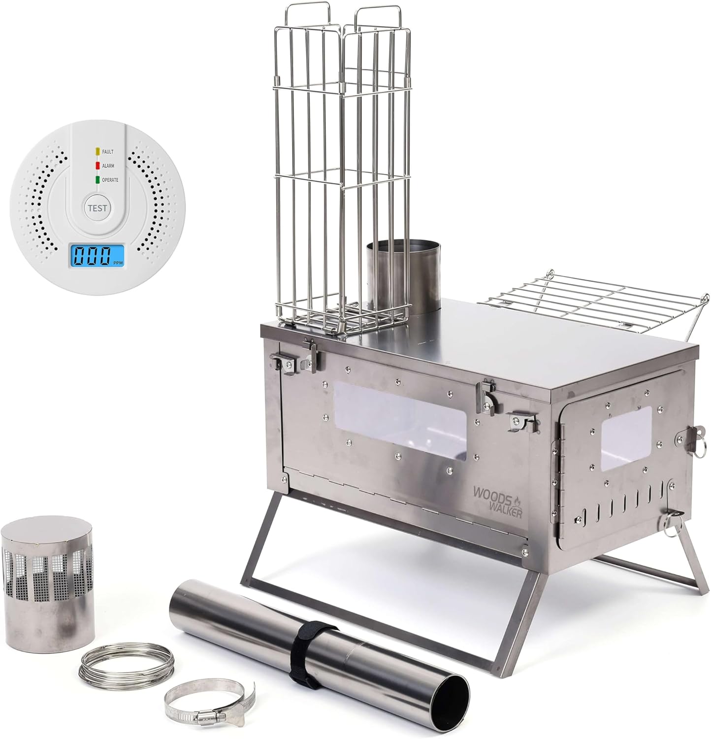 Tent Wood Stove,Camping Tent Stove,Portable Wood Burning Stove,Ultra-Light Folding Outdoor Camping Stoves Cooking Grill, for Camping, Tent Heating, Hunting, Outdoor Cooking (A)