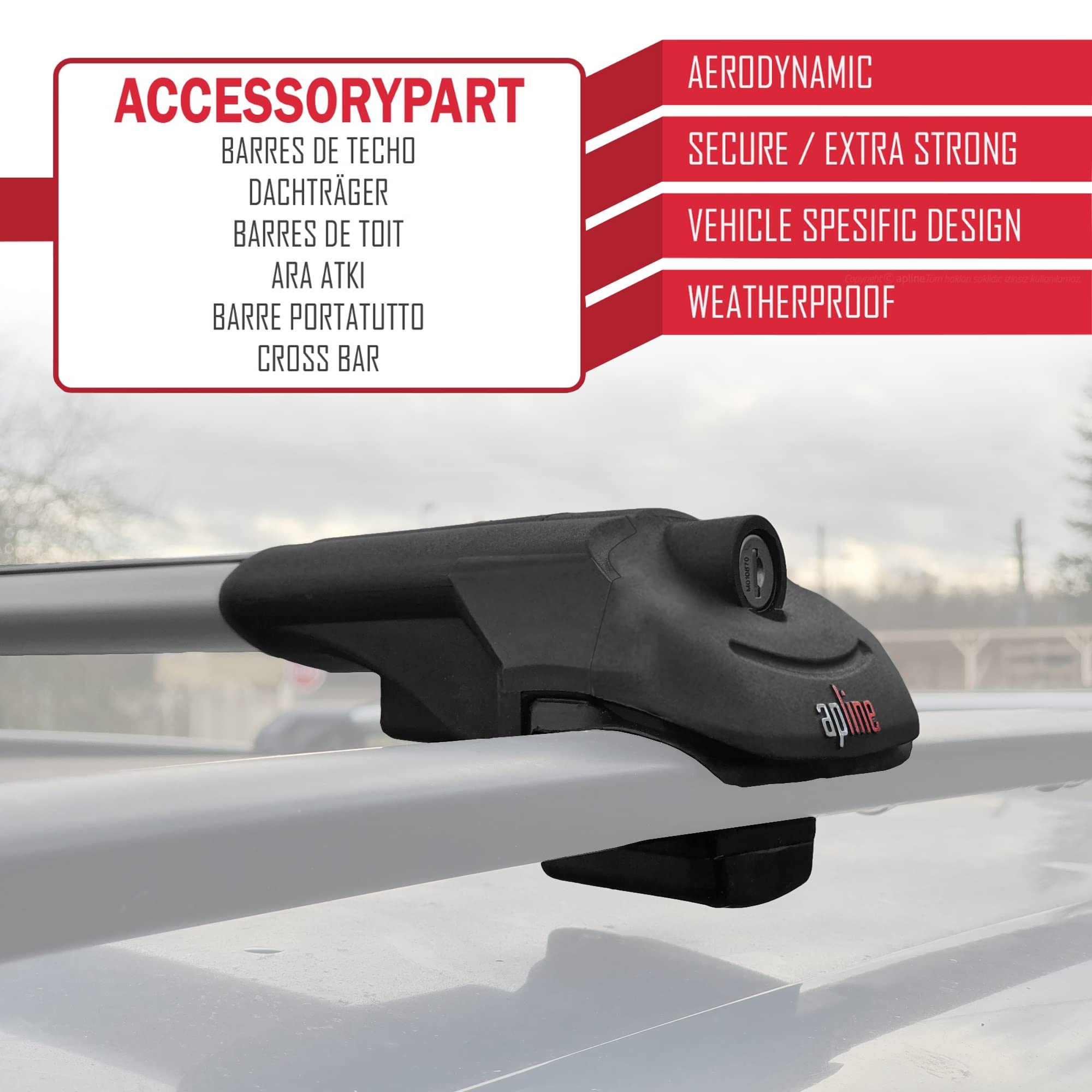 Compatible con Dacia Duster 2 (HM) 2018-2024 Modelo Ace-1 Barra de Techo Auto Portaequipajes Barras Transversales Gris Aluminio 2 Barras