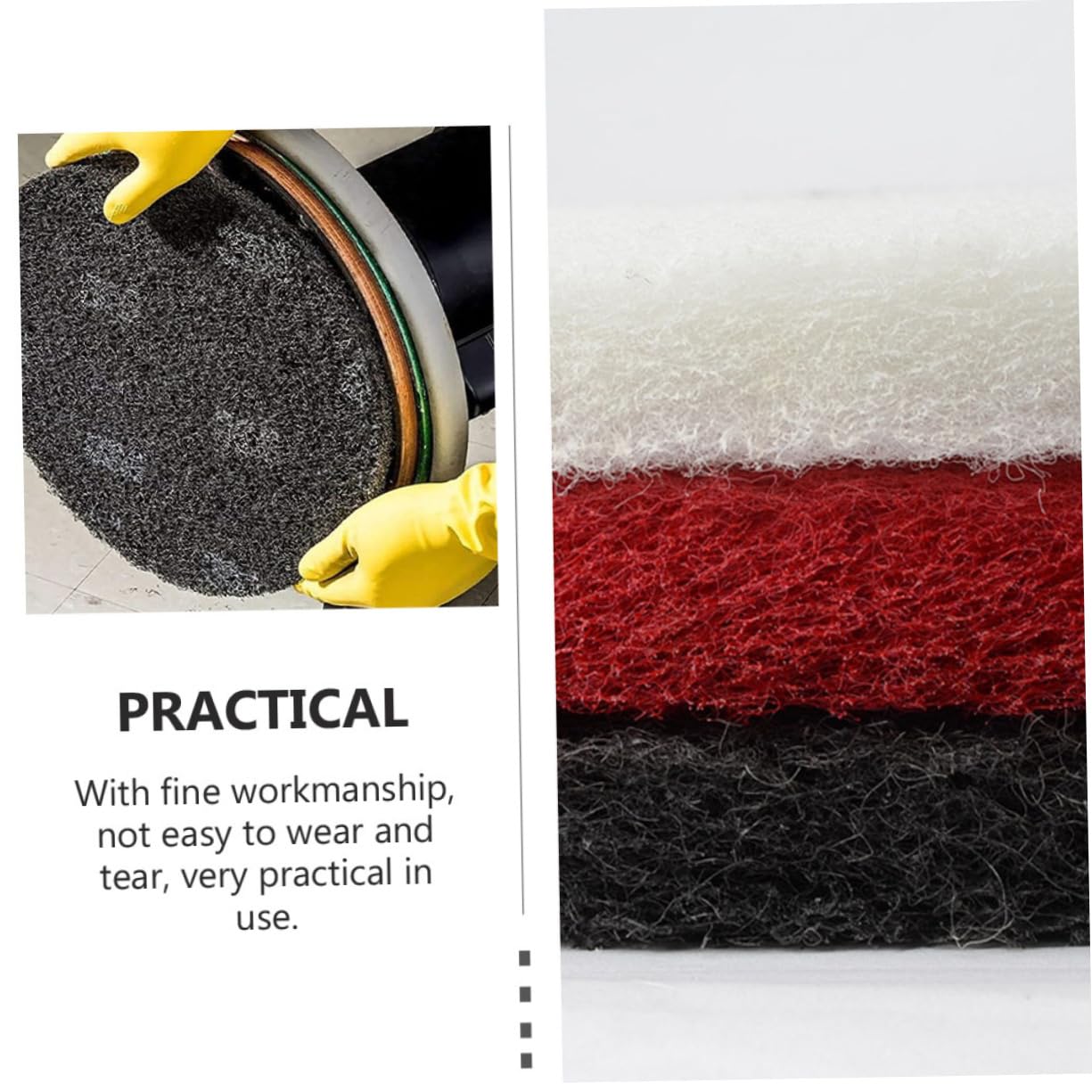 STOBAZA Microfiber Floor Cleaning and Polishing Pads 5 Sheets Heavy-Duty Floor Machine Mat for Waxing and Scrubbing