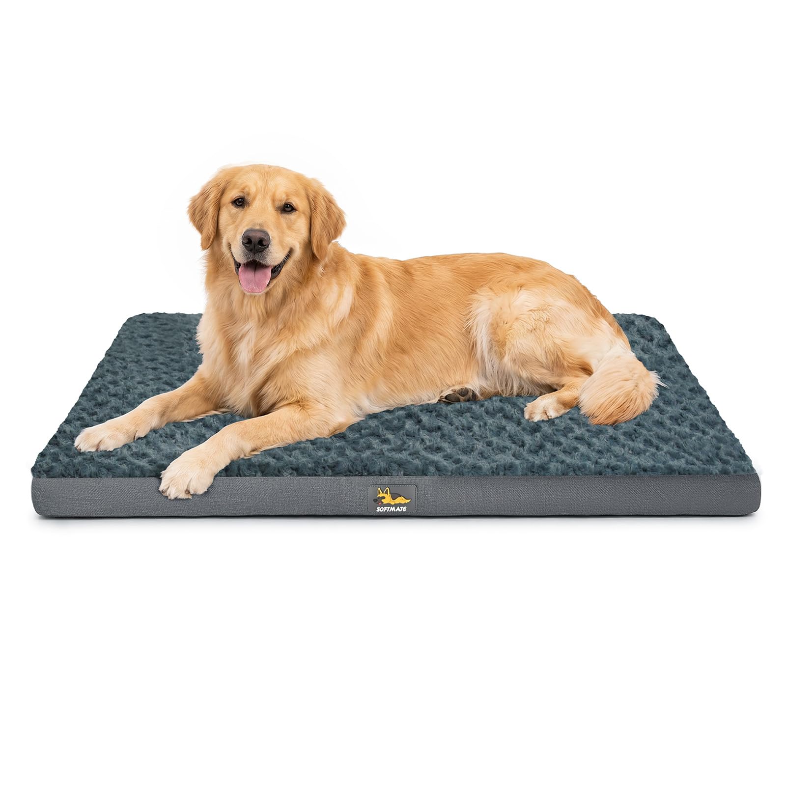 KinHaven Orthopedic Dog Bed - Waterproof XL Large Dog Bed with Removable Washable Cover, Egg Crate Foam Mattress mat with Non-Slip Bottom for Dogs, 107x76x9cm