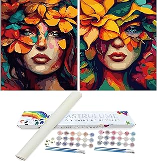 ASTRULUME 2 Pack Paint by Numbers Kit for Adults Beginners, 12x16 Inch C...