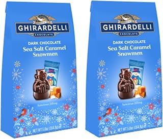 Dark Chocolate Sea Salt Caramel Snowmen Large Bag Pack of Two - 5.8 oz Bags