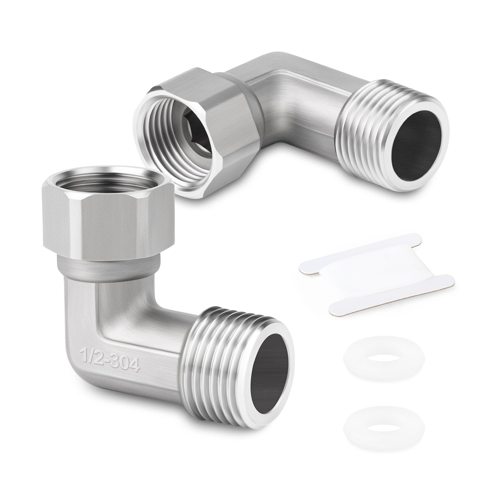 ERGAOBOY 1 piezas de conector en T flexible y móvil de 3 vías, acero inoxidable 304, 1/2" macho BSP, tuerca de unión en T para rociador, válvula angular, brazo de ducha — view 16