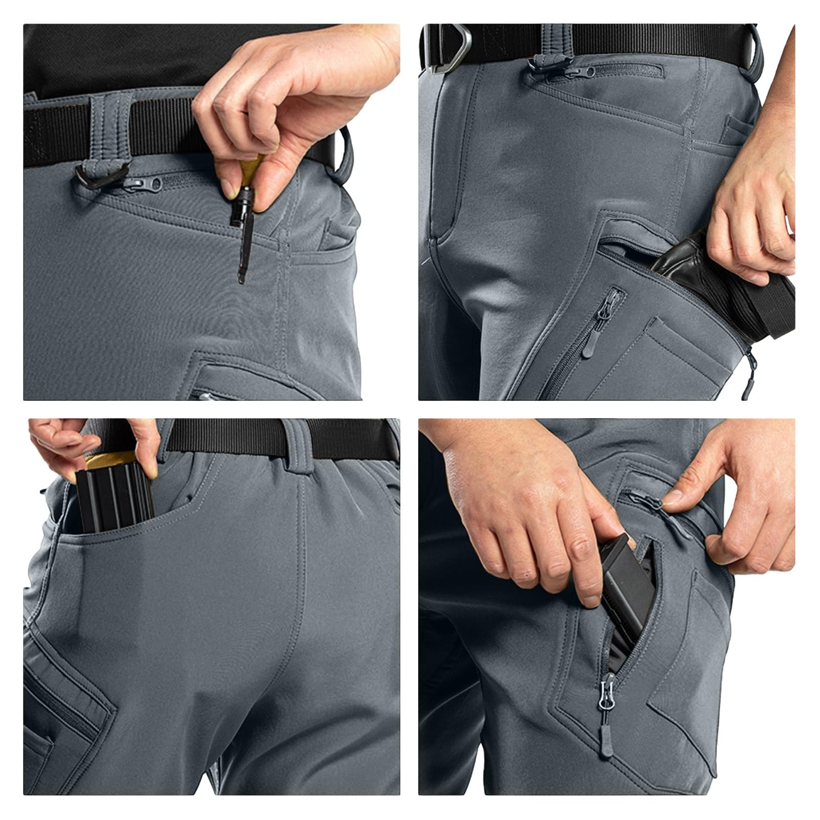 YRxUIAI Pantalon tactique pour homme d'été durable et robuste Pantalon de travail cargo léger Vêtement de travail multi-poches