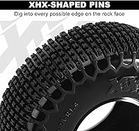 Vista 3 de INJORA Neumáticos Pin de 1.3" XHX para TRX4M SCX24, 72 * 24mm, Compuesto S5, 4 unidades (T1321)