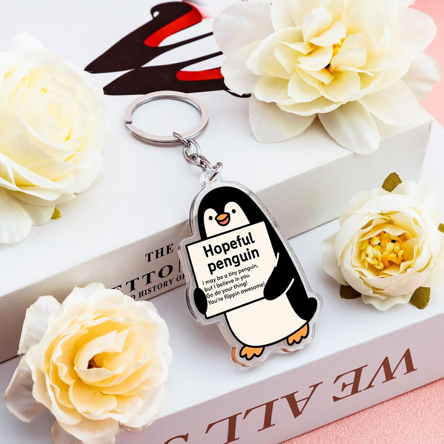 Penguin Keychain Penguin Gifts Cute Stuff Penguins Birthday Gift Good Luck Gifts Bag Backpack Charms Inspirational Acrylic Key Chains - Image 4