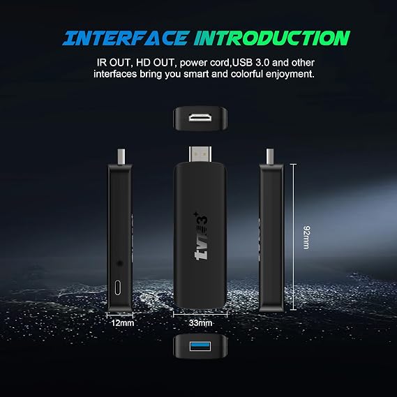 Android TV Stick 14.0,2GB 16GB RK3518 Quad-Core 64bit Cortex-A53 Chipset