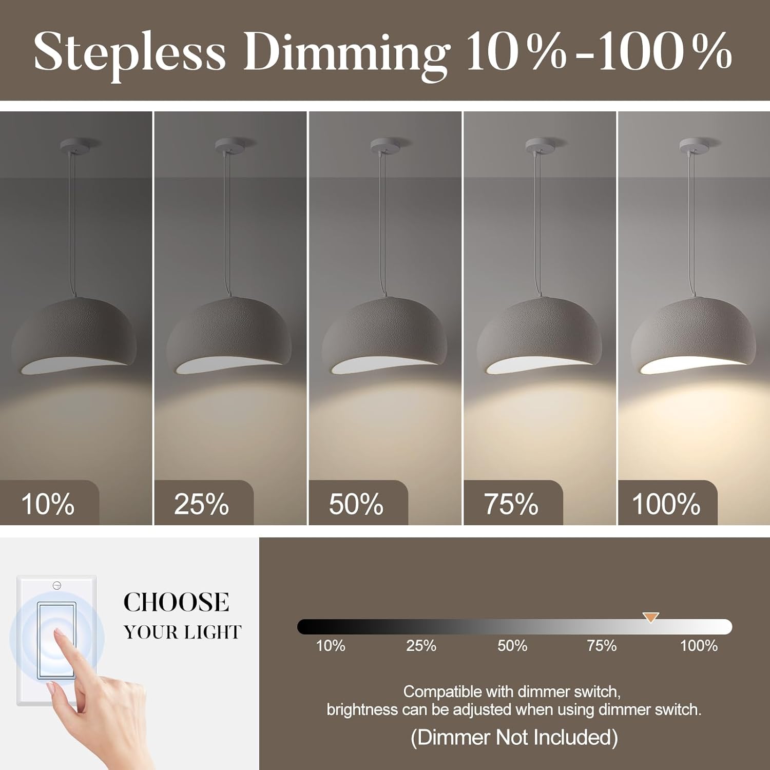 15.7in White Wabi sabi Light Fixture Dining Room Pendant Light japandi lamp Modern Pendant Light for Kitchen Island Living Room Bedroom Bathroom Entryway