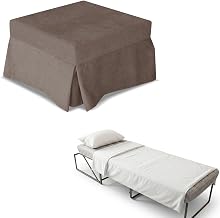 Kaysa Reverso Folding Bed Pouffe Waterfoam Mattress 11 cm Orthopaedic | Orthopaedic Mesh, Removable and Washable Fabric, Space-Saving for Bedroom and Living Room, Modern Design, Made in Italy