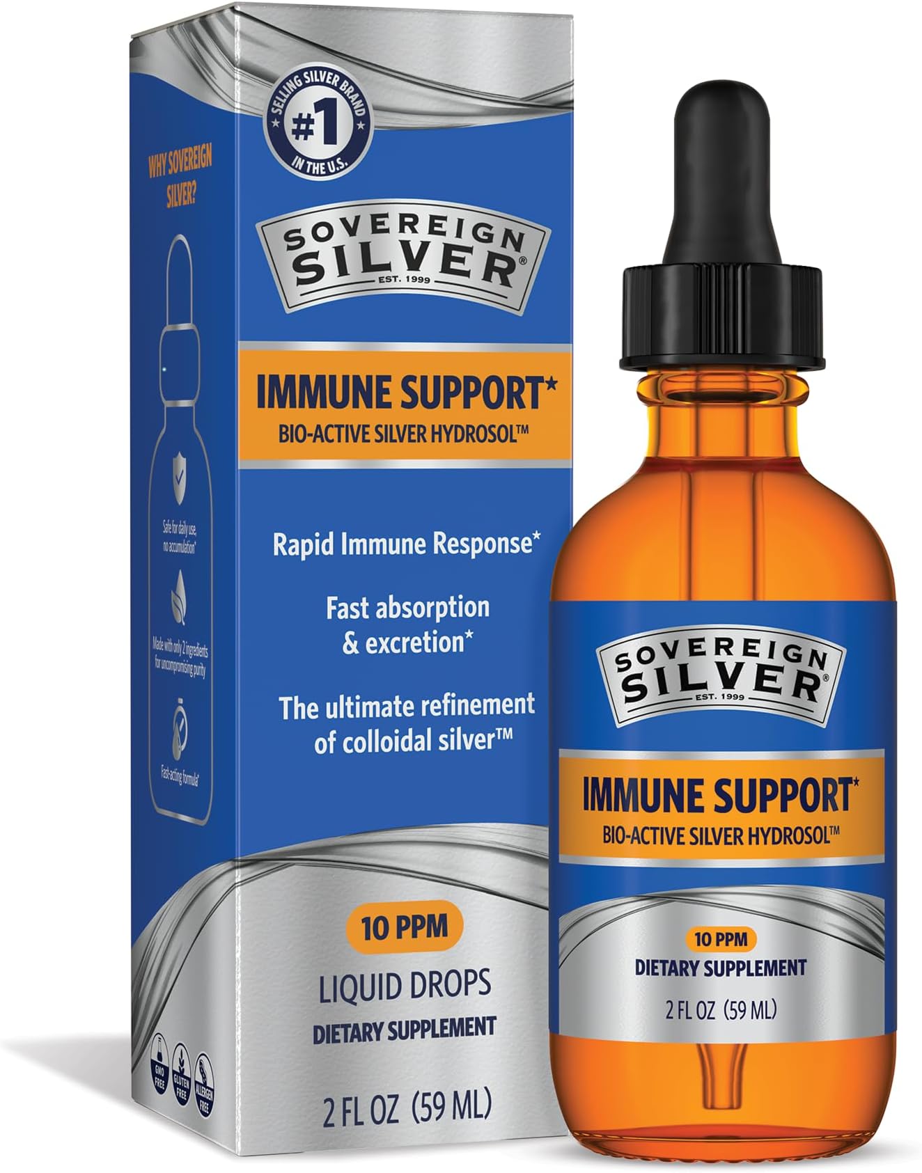 Sovereign Silver Bio-Active Silver Hydrosol Droper, 60 ml