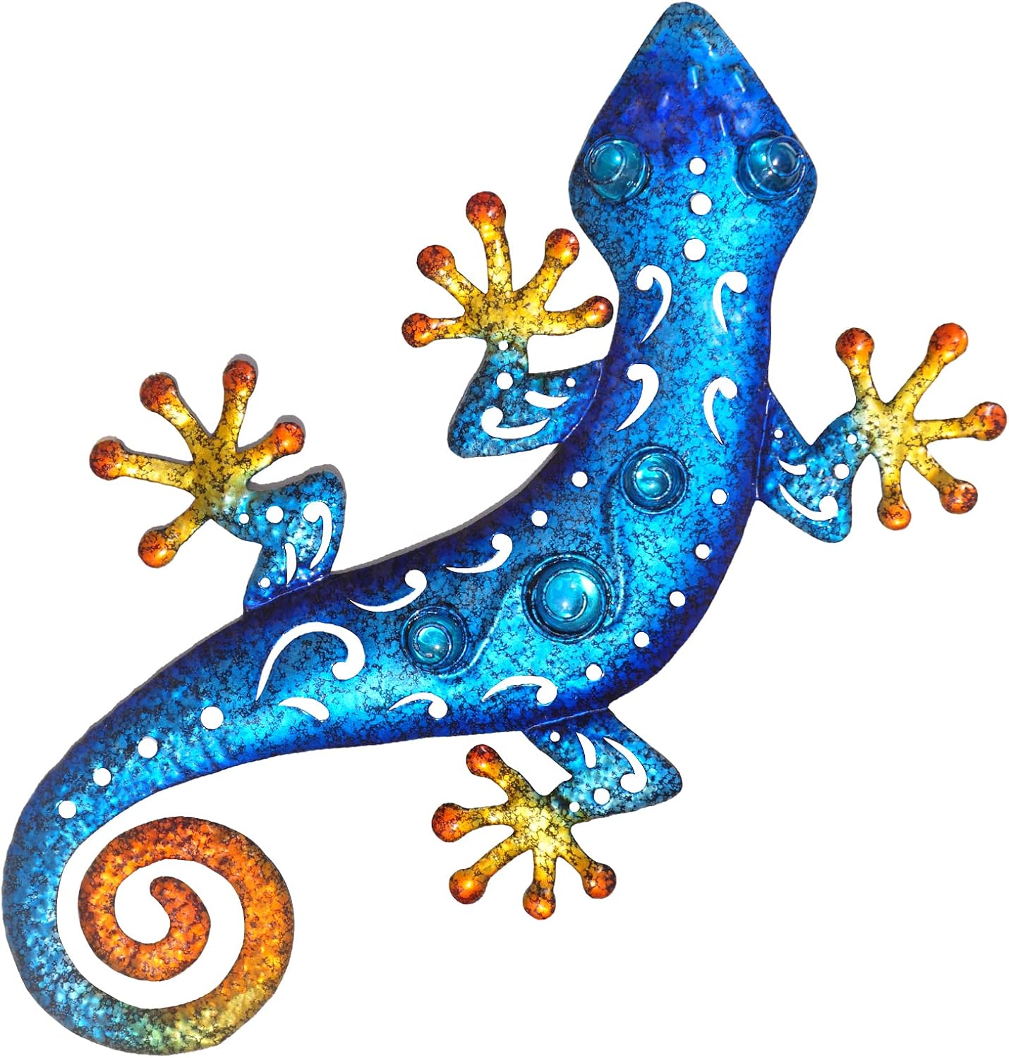 Decoración de Pared para Exterior en Metal con Gecko Azul, 13.5 x 8.5 pulgadas miniatura 1