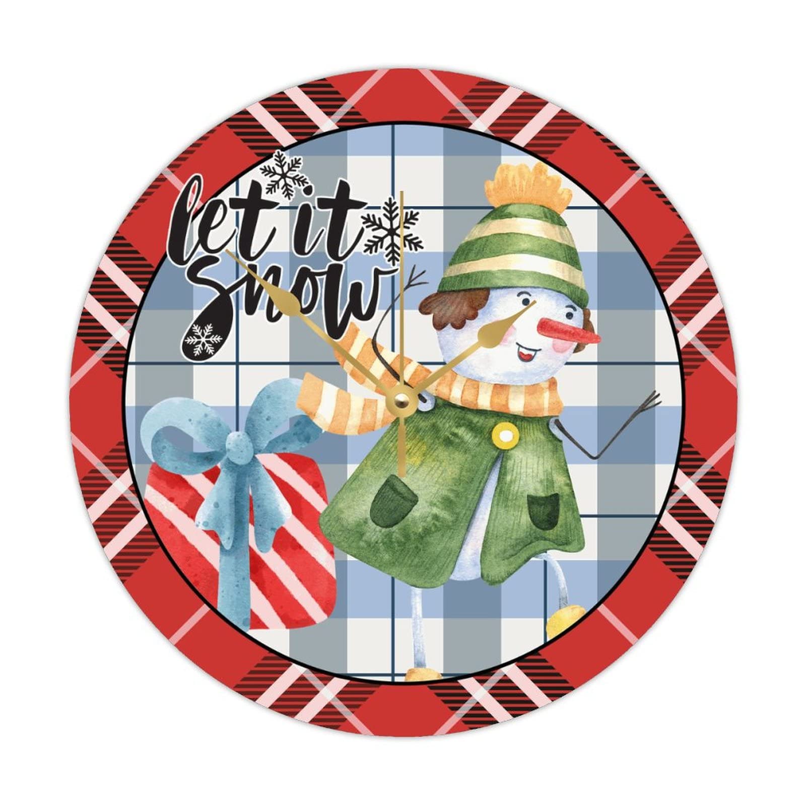 Horloge de Noël bonhomme de neige idée cadeau déco maison bois