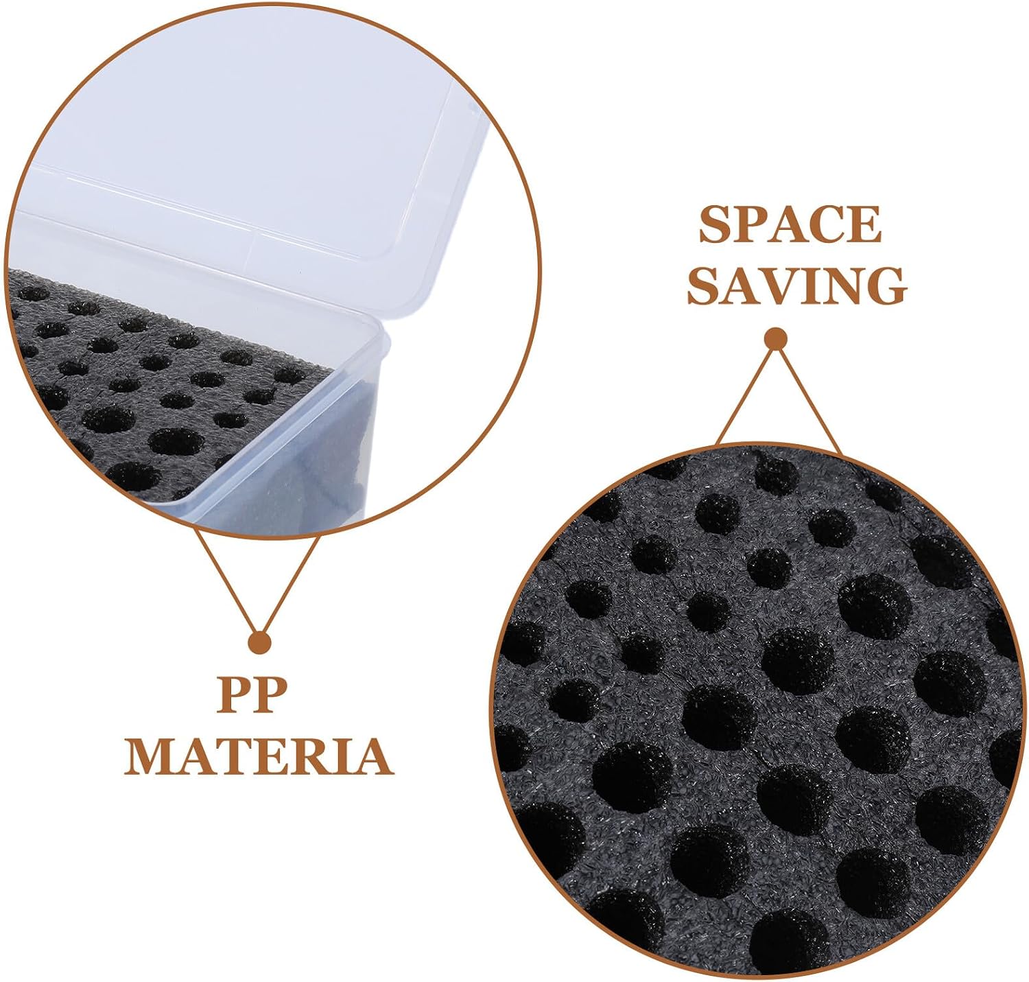 SECFOU Stackable Aa AAA Battery Organizer Storage Box with Lockable Lid and Black Foam Insert for Household and Flashlight Batteries