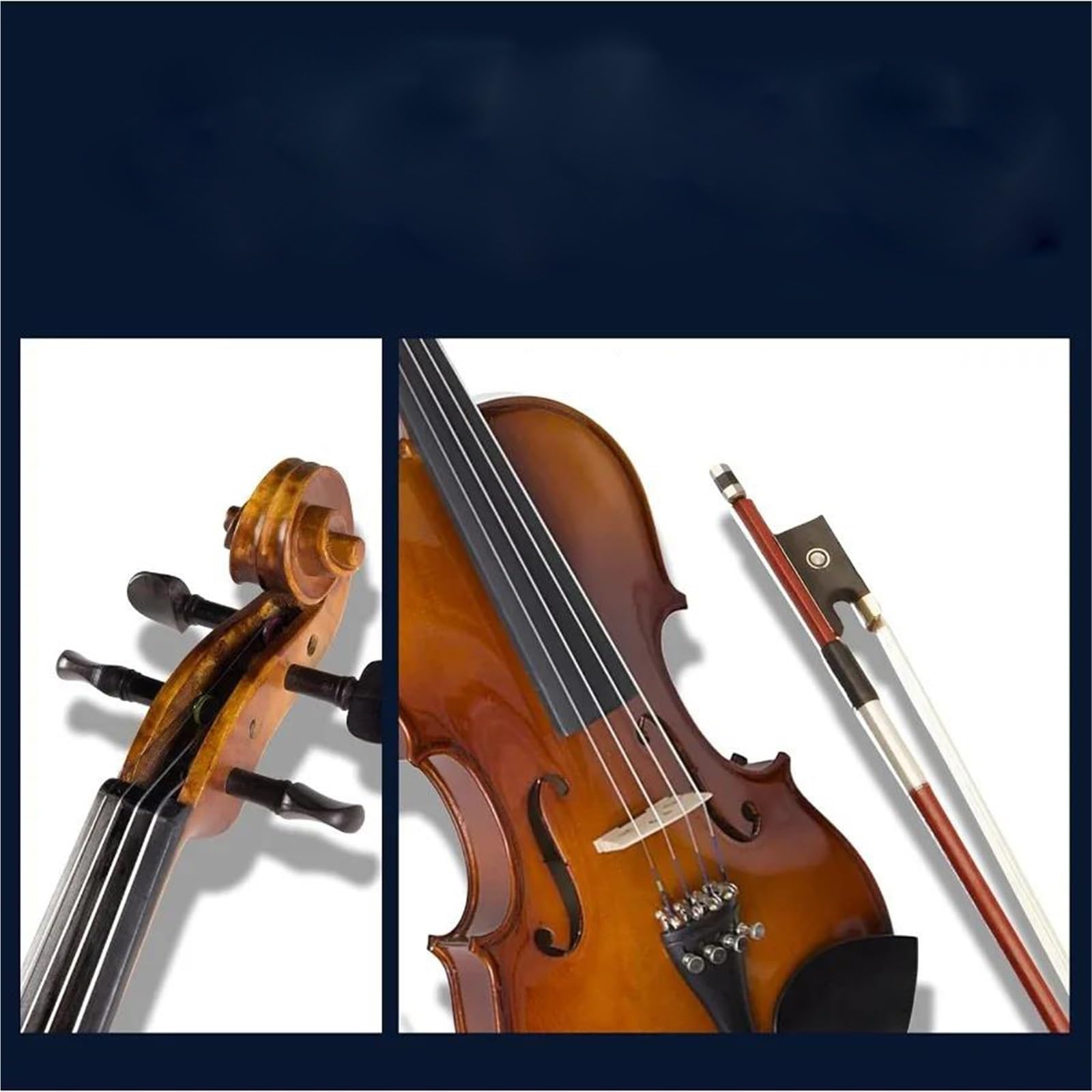 Skrzypce Zestaw Skrzypcowy 4/4 Z Litego Drewna Hebanowego Leworęczny Akcesoriami Do Instrumentów Muzycznych