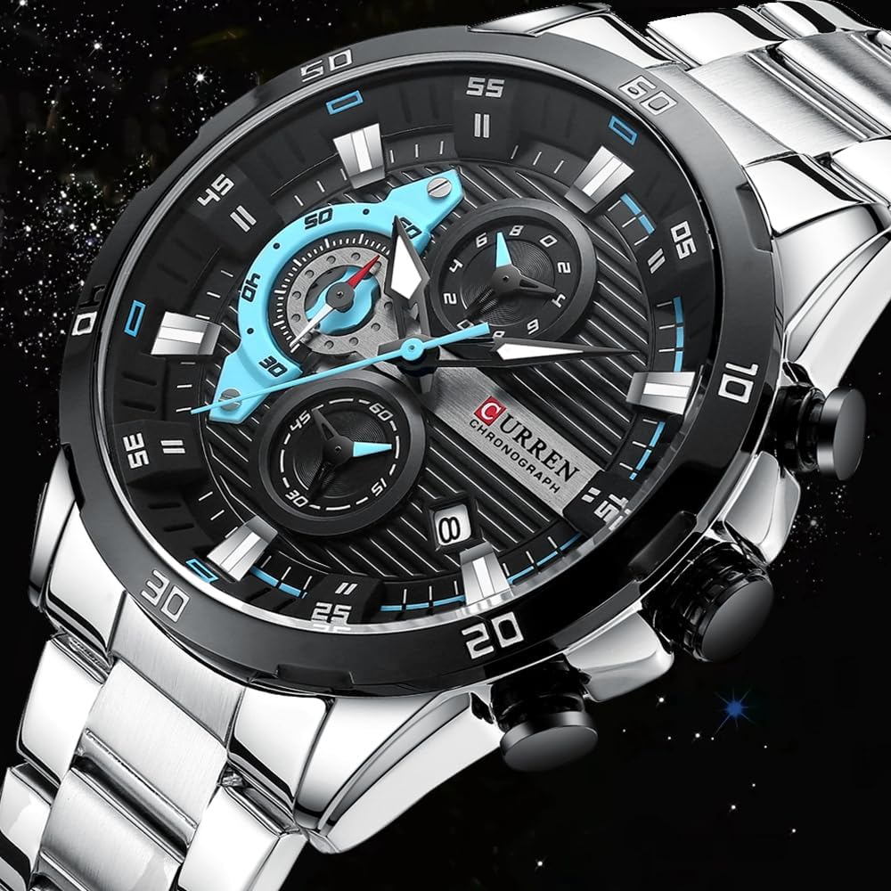 Men Watch Business Quartz Watches 6-Hand Chronograph Waterproof Date Luminous Man Simple Fashion Wristwatch Clock - Image 2