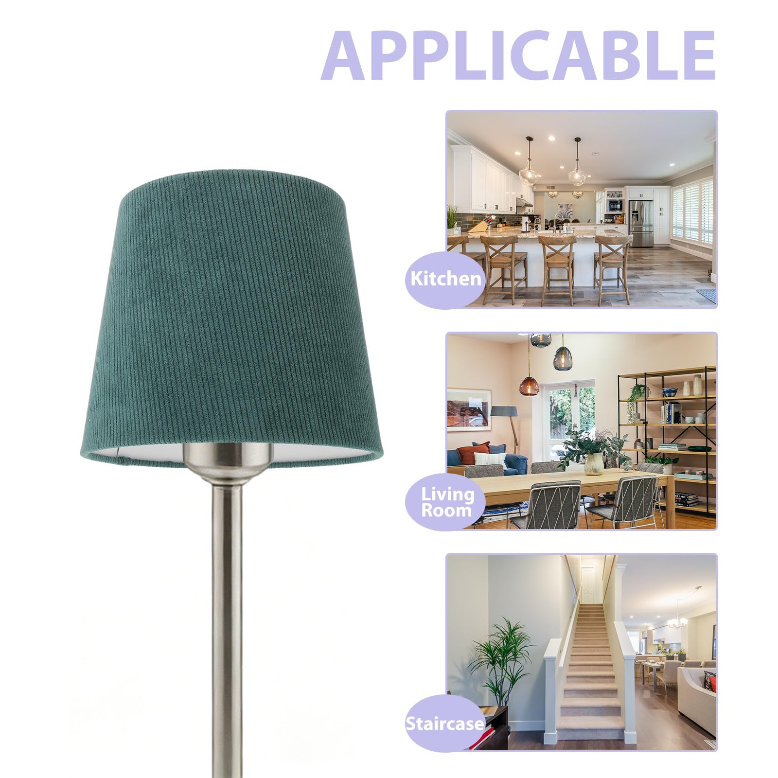 Paralume in tessuto per lampada da scrivania per camera da letto e soggiorno - 7,1" superiore x 9,1" inferiore x 7,9&; di altezza. Copertura in tessuto a tamburo per lampada da