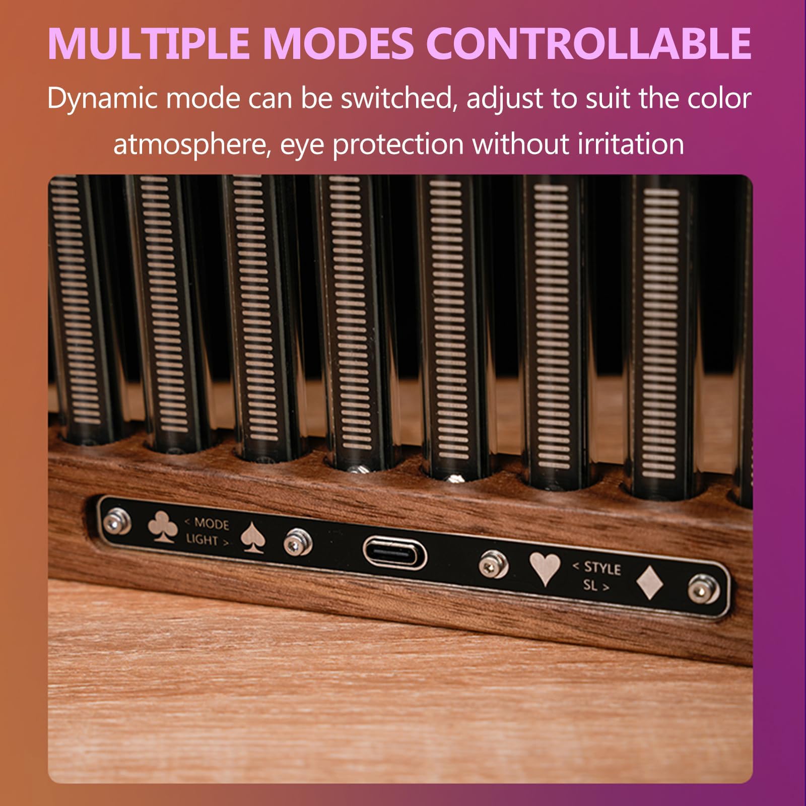 Display a LED per spettro musicale, analizzatore di spettro audio, 7 modalità preimpostate, colore regolabile, 12 tubi Nixie, modalità dinamica per studio di gioco