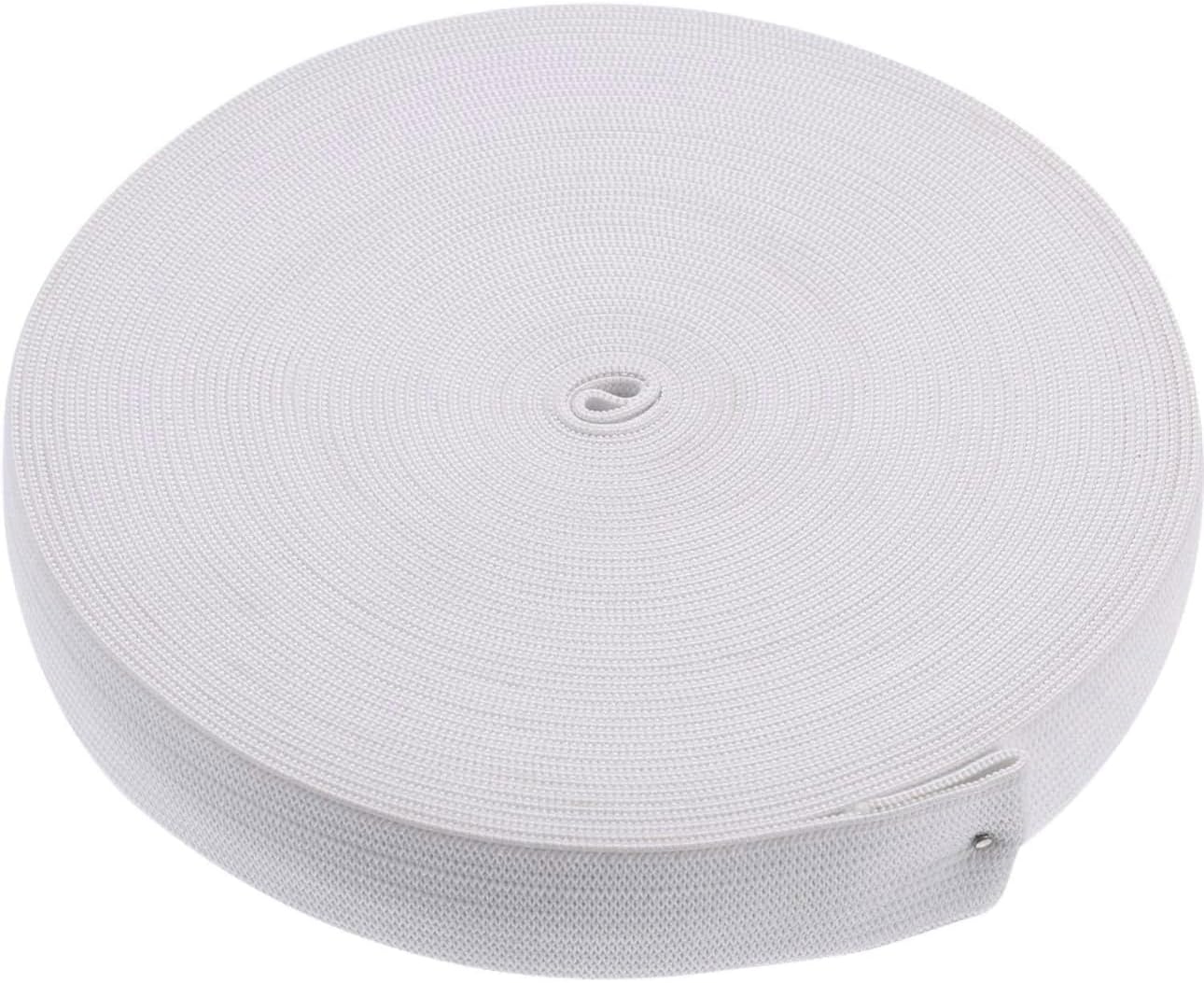 Barcelonetta | 50 Yard X 1" Inch | Sewing Elastic | Elastic Band Spool | Knit Roll, Stretch, Craft Elastan | Made in USA (White)