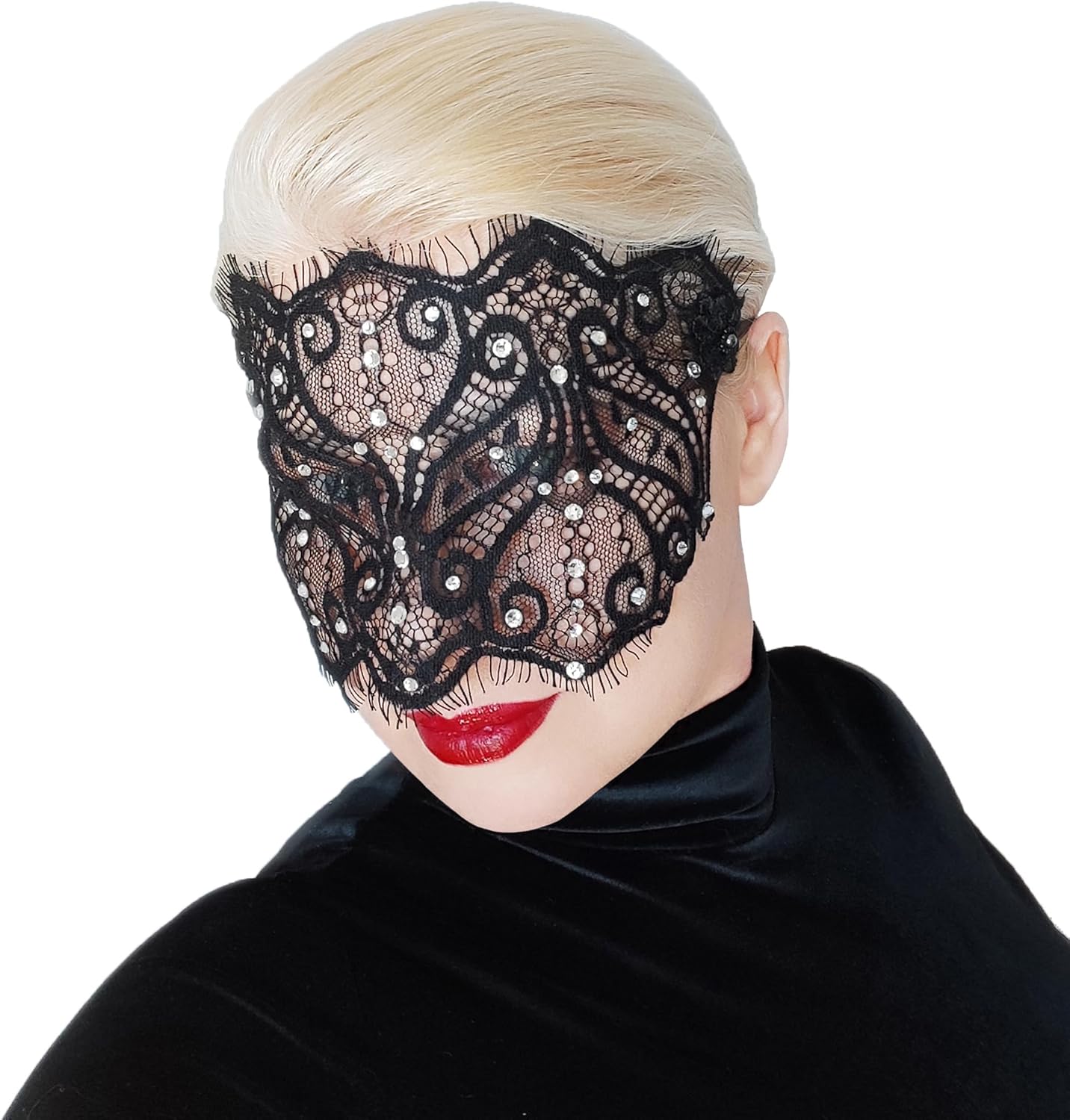 Lace Masquerade Mask for Women – Elegant Black Lace Half Face Mask – Party Mask for Costume or Ball
