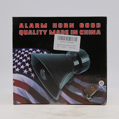 Miniatura 10 de 7 sonidos ruidosos alarma de advertencia de coche policía fuego sirena cuerno altavoz con control remoto marrón 12V 100W (1PC control remoto)