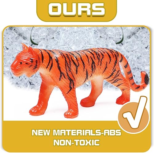 Miniatura 6 de Juguete de animales, paquete de 64 figuras de animales de plástico realistas de selva salvaje, para niños, niñas, recuerdos de fiesta, piñata,