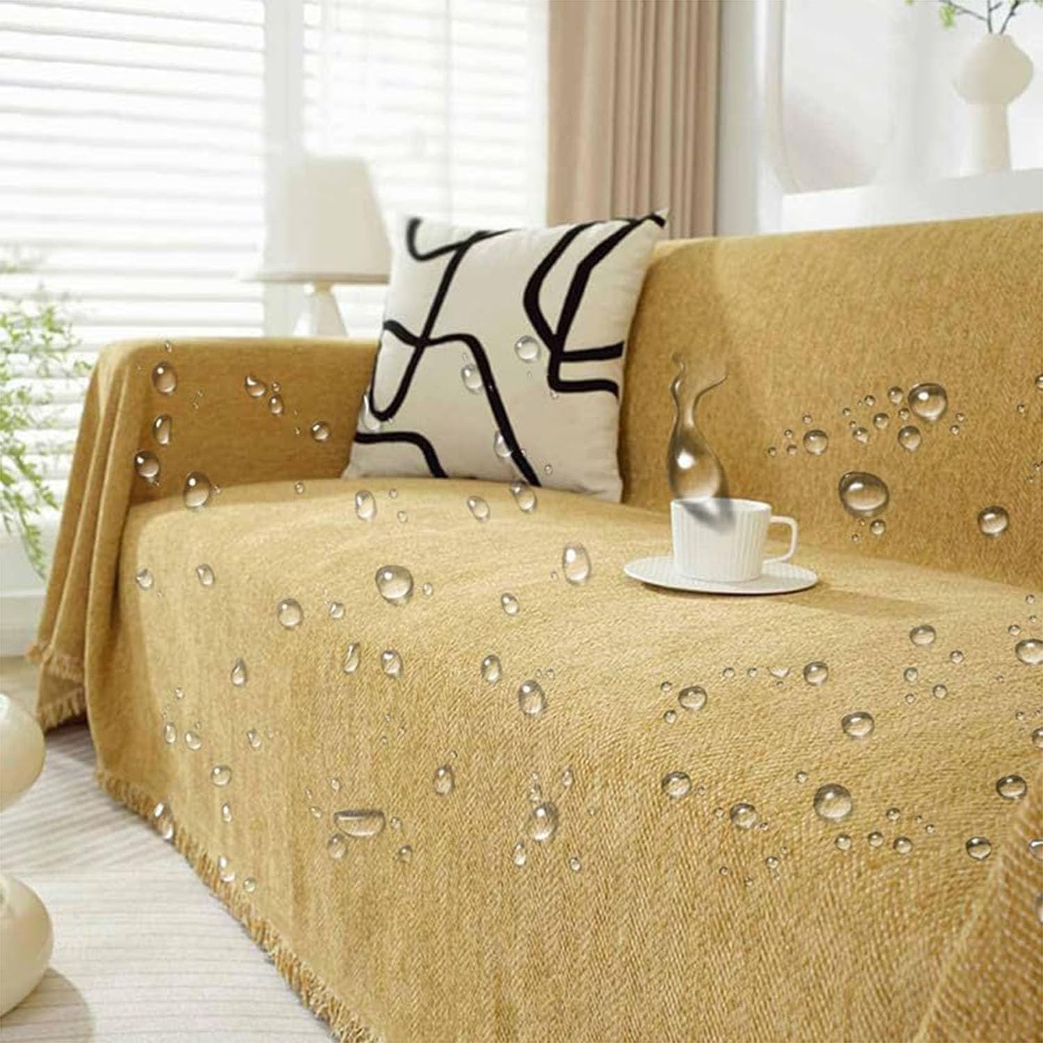 Copridivano impermeabile per divani a 3 e 4 posti, antiscivolo, 90 x 180 cm, ideale per l'arredamento della casa e proprietari di animali domestici