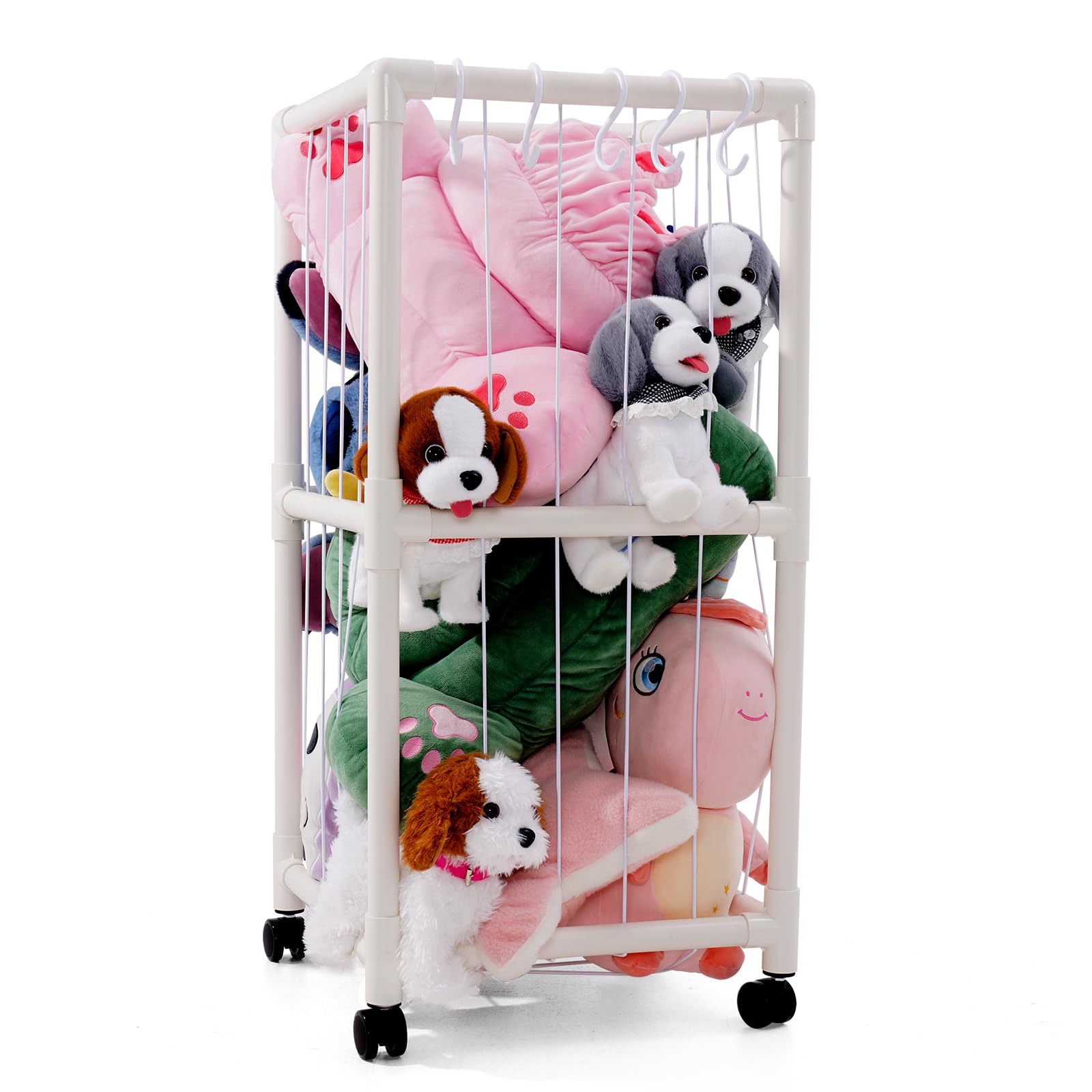 Gabbia dello zoo per animali di peluche stoccaggio di peluche peluche animale di peluche organizzatore titolare, carino decorazione della stanza bambini