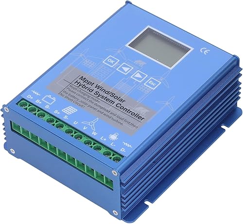 FTVOGUE Controlador de carga híbrido solar de viento de 12 V 24 V con controlador MPPT Bluetooth (1010 K), controlador solar