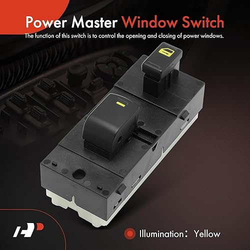 Miniatura 3 de A-Premium Interruptor de elevalunas eléctrico compatible con Nissan Frontier 2005-2006, Pathfinder 2005-2007, Xterra 2005-2006, lado del pasajero