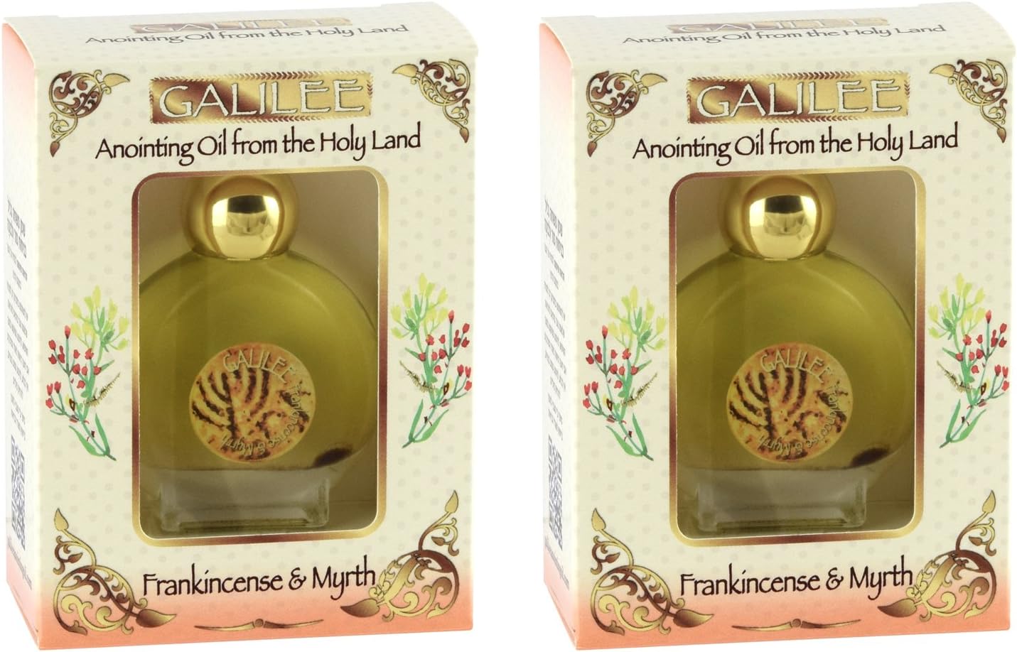(2 Pack) Galilee Anointing Oil - Frankincense and Myrrh 12ml (0.4 fl.oz.)