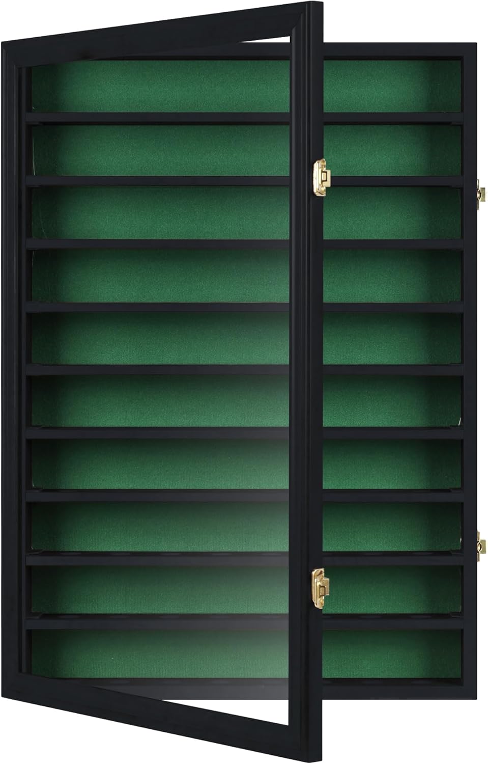 DisplayGifts 80 Golf Ball Display Case Cabinet Wall Rack Holder Solid Wood Frame with 98% UV Protection Lockable Acrylic Door, Wall Mounted or Stand Great Golfer's Gift