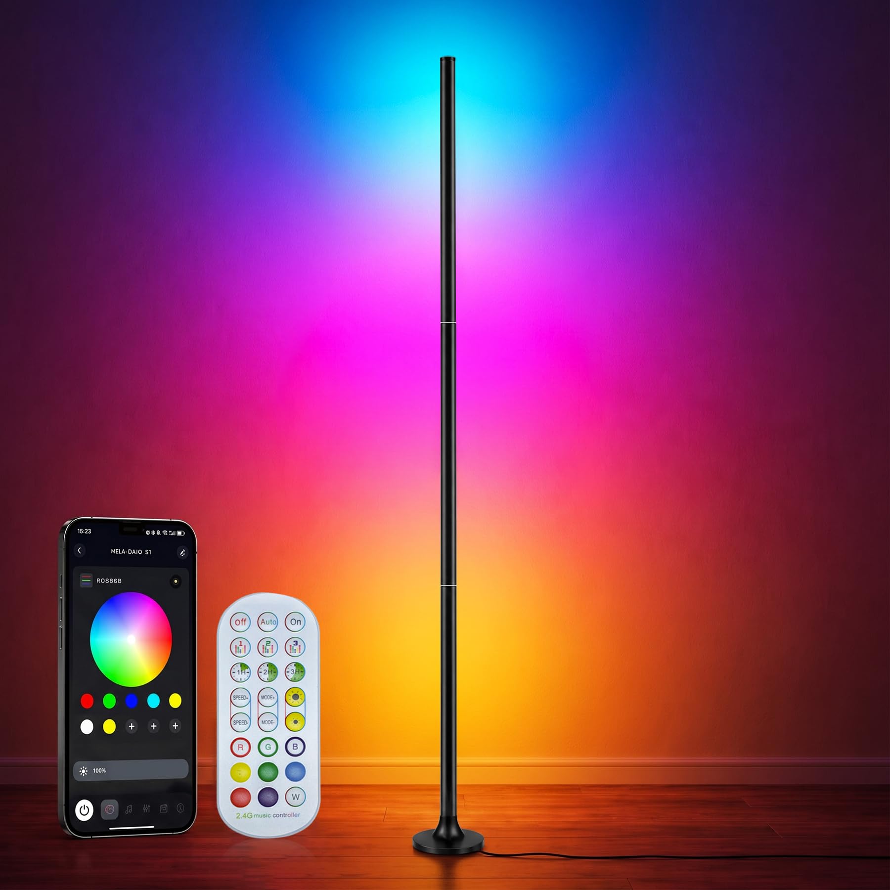 sylvwin Smart RGB Corner Floor Lamp,160cm,2 Pack