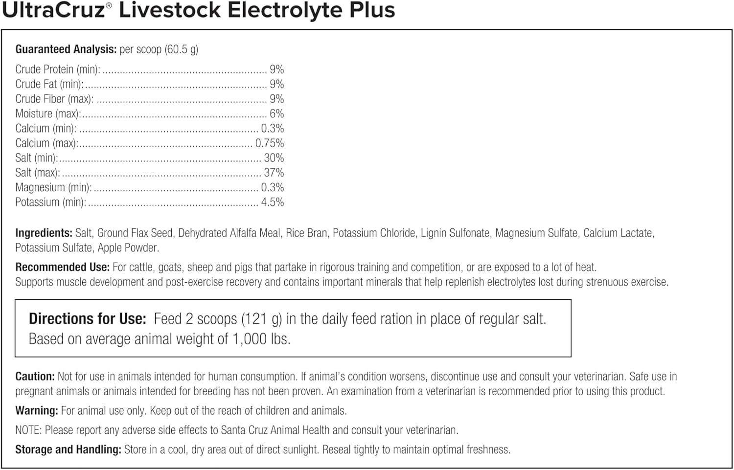 UltraCruz® Livestock Electrolyte Plus, 25 lb