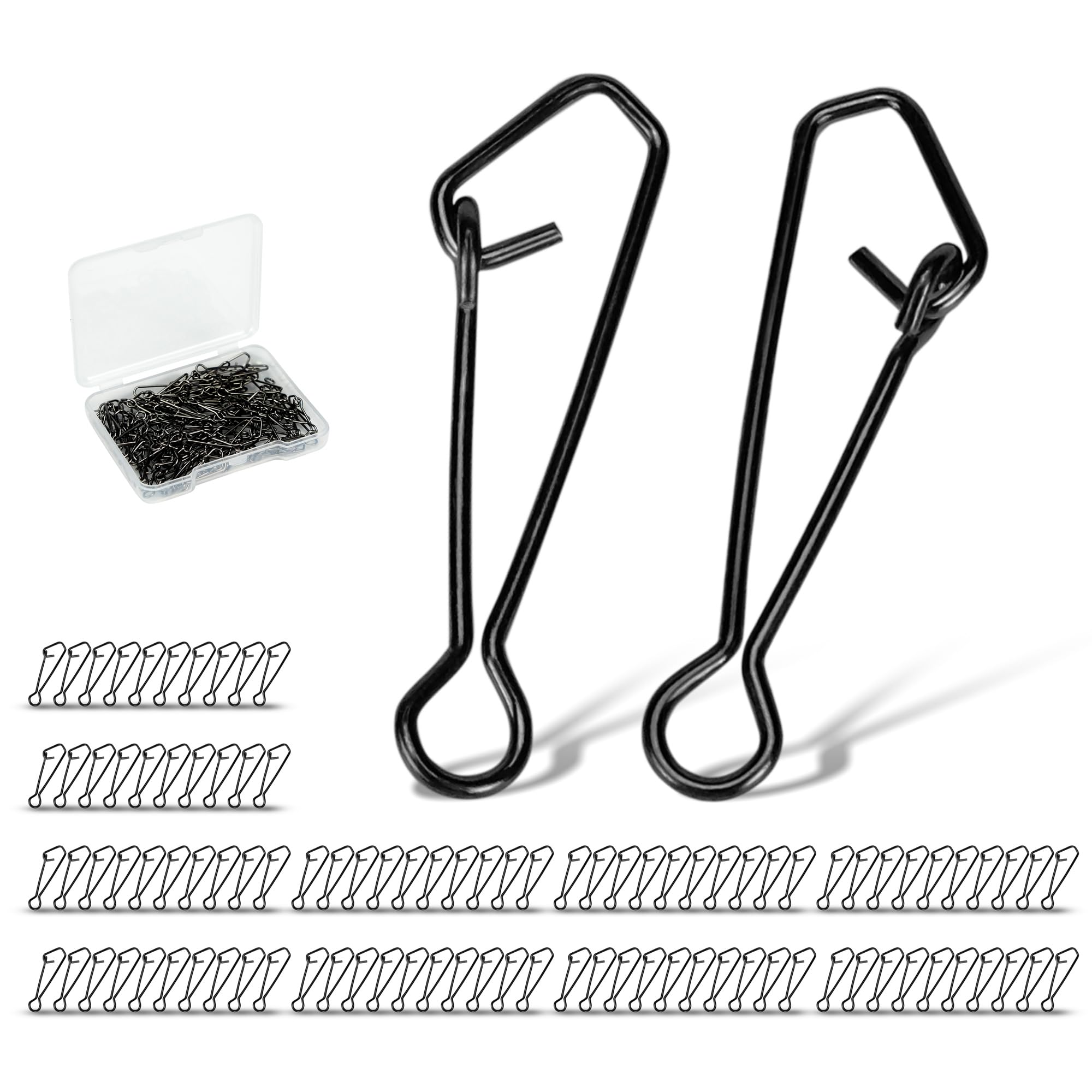 PISCORUSH High-Strength Fishing Snaps Stainless Nice Snaps Fishing Clips Lure Hook Connector Quick Change Lock Saltwater Fishing Accessories (0# (25lb) / 100PCS)
