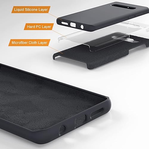 Miniatura 3 de E Segoi Funda Samsung Galaxy S10 Plus de 6.4 pulgadas, S10+ de gel de silicona líquida a prueba de golpes, funda de tela de microfibra suave con