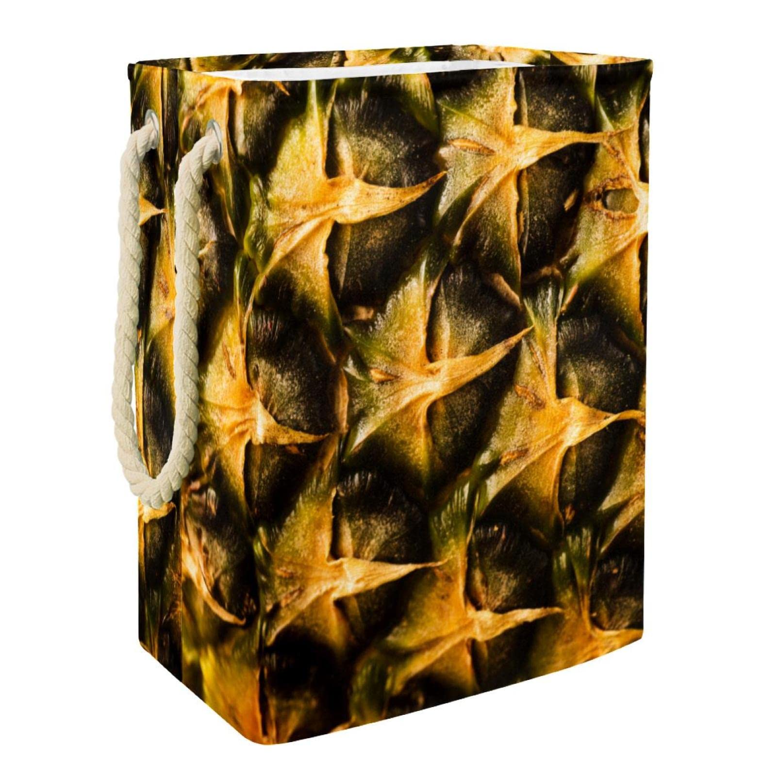 Grand panier à linge personnalisé à texture ananas pour chambre et salle de bain