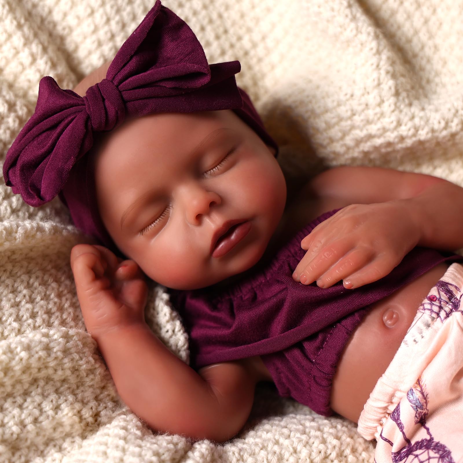 Photo 1 of BABESIDE 16 Inch Silicone Baby Doll, Black