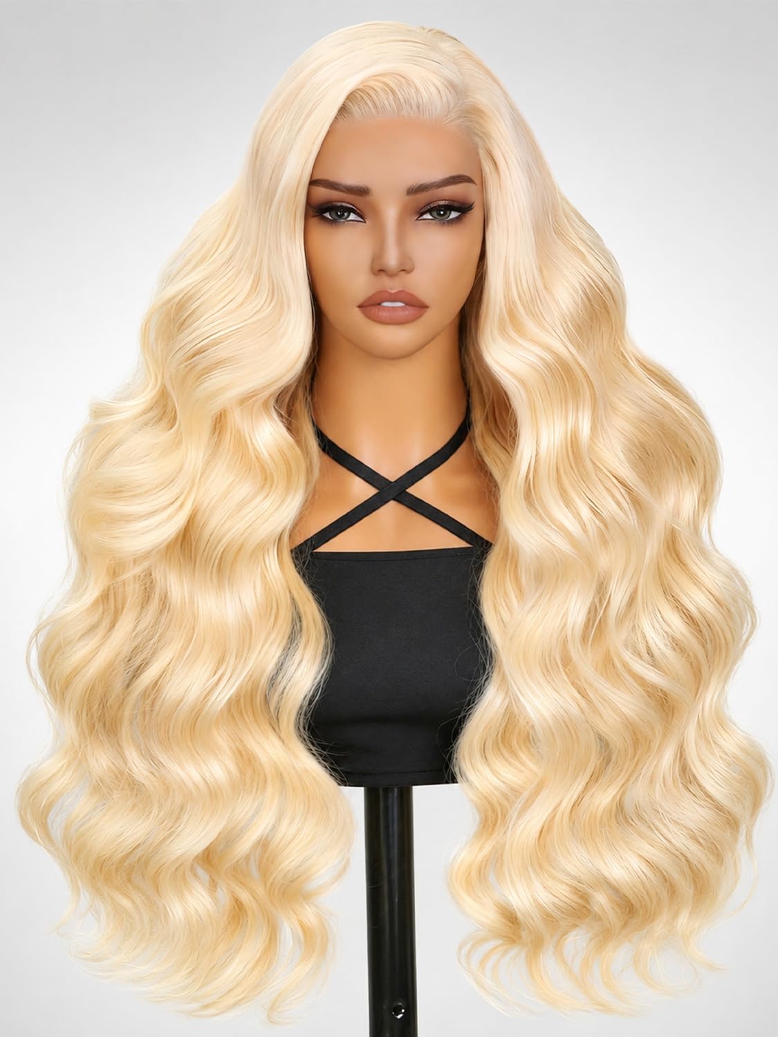 inlovwith 613 Lace Front Wig Human Hair 210% Density, Body Wave 13x4 HD Blonde Frontal Wigs Human Hair Pre Plucked with Baby Hair Two Years Lifespan 24 Inch