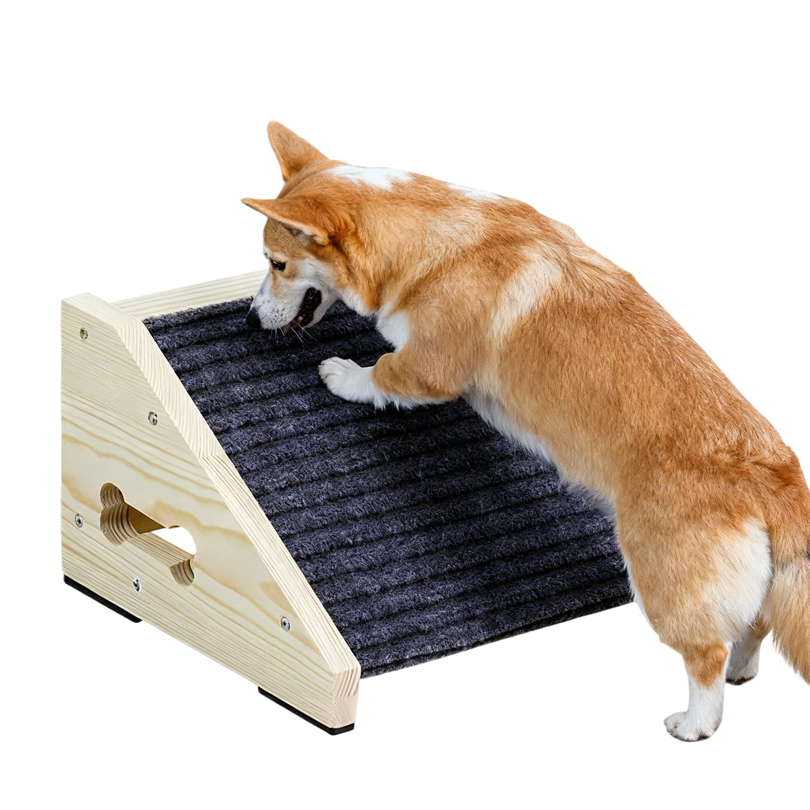Rampa per cani: legno e resistente, strisce antiscivolo, design facile da trasportare, pratica rampa per scale per animali domestici per cani di piccola e media, animali domestici anziani o disabili