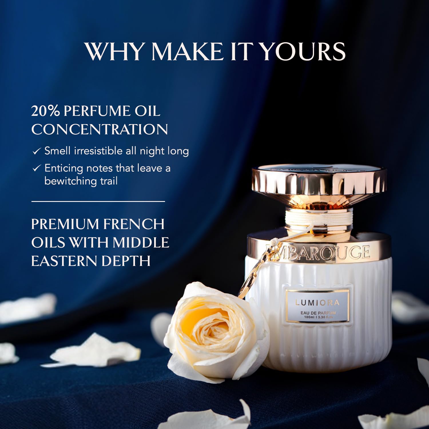 EMBAROUGE LUMIORA Women's Fragrance | Perfume for Women | Fruity Top note | 100 ml pack | 3.4 Fl. Oz. | Floral, Woody, and Amber fragrance | Gift for Women | Eau de Parfum EDP - Image 5